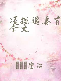 凌总追妻有点甜全文