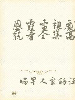 恩霞电视剧免费观看全集高清版