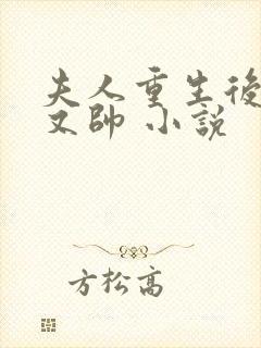 夫人重生后又甜又帅 小说