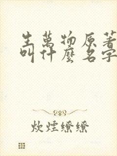 生万物原著小说叫什么名字