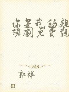 你是我的亲人电视剧免费观看高清