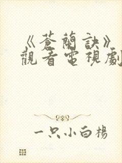 《苍兰诀》免费观看电视剧