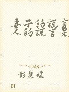 妻子的谎言和爱人的谎言是一个剧吗