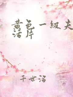 黄色一级夫妻生活片