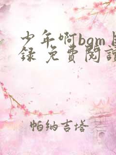 少年啊bgm目录 免费阅读