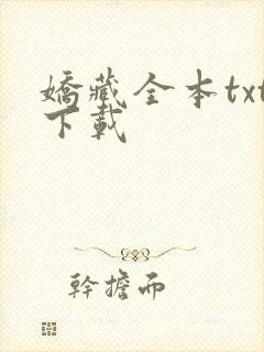 娇藏全本txt下载