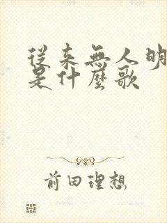 从来无人明白我是什么歌