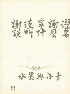 谢瑾宁谢濯清小说叫什么名字