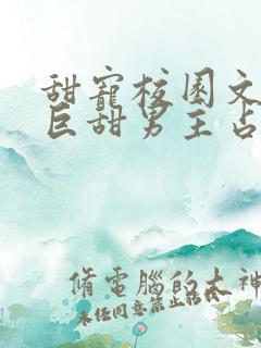 甜宠校园文推荐巨甜男主占有欲很强