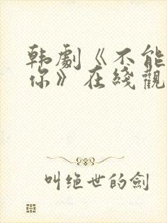 韩剧《不能没有你》在线观看