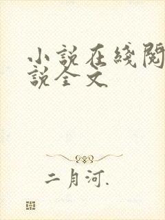小说在线阅读小说全文