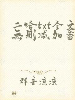 二哈txt全文无删减加番外