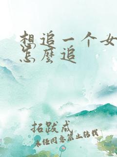 想追一个女孩子怎么追