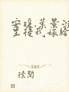 安暖,叶景淮重生后我嫁给了渣男的死对头