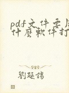 pdf文件要用什么软件打开