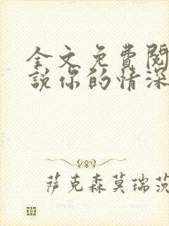 全文免费阅读小说你的情深我不配