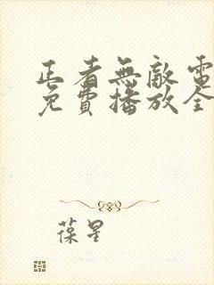 正者无敌电视剧免费播放全集