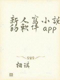 新人写小说赚钱的软件 app