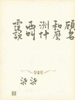 霍西洲和顾晚小说叫什么名字