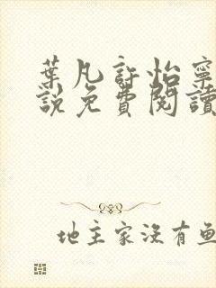 叶凡许怡宁的小说免费阅读