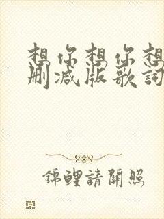 想你想你想我未删减版歌词