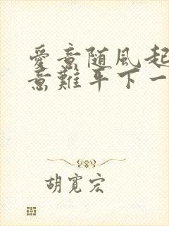 爱意随风起风止意难平下一句