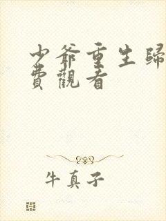 少爷重生归来免费观看