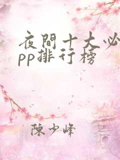 夜间十大必用app排行榜