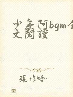 少年阿bgm全文阅读