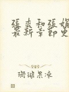 张爽和张娟小说最新章节更新时间