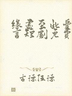 缘尽至此爱不再言短剧免费完整版