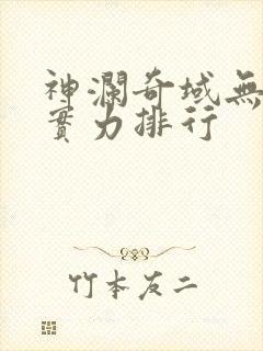 神澜奇域无双珠实力排行