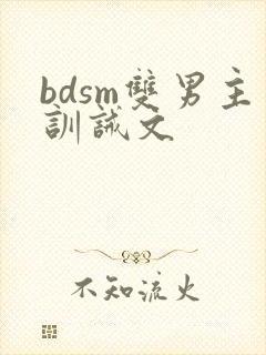 bdsm双男主训诫文
