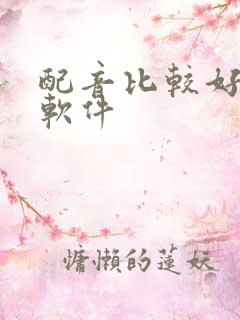 配音比较好用的软件