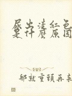 尿出淡红色的尿是什么原因