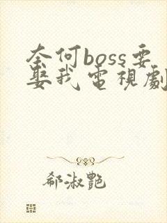 奈何boss要娶我电视剧免费