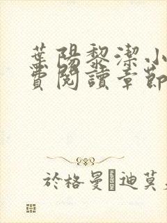 叶阳黎洁小说免费阅读章节最新