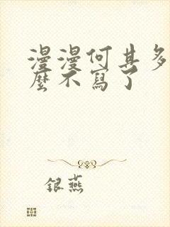 漫漫何其多为什么不写了