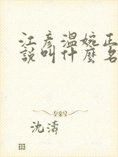 江彦温婉正版小说叫什么名字