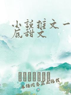 小说推文一更到底甜文