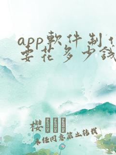app软件制作要花多少钱