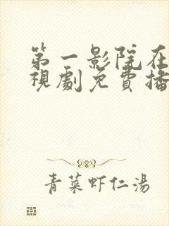 第一影院在线电视剧免费播放