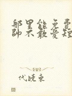 那里能免费看少帅不敢爱短剧