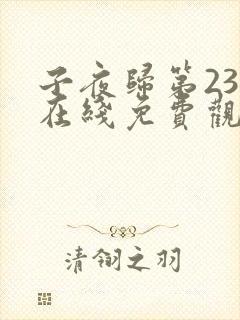 子夜归第23集在线免费观看