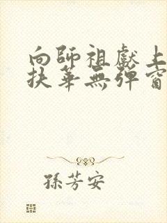 向师祖献上咸鱼扶华无弹窗