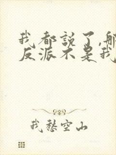 我都说了,那个反派不是我