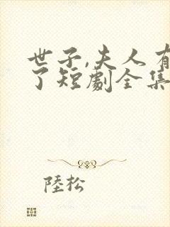 世子,夫人有喜了短剧全集