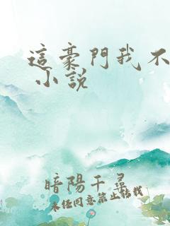 这豪门我不嫁了 小说