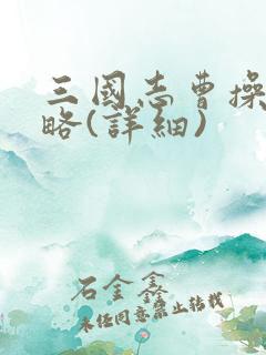 三国志曹操传攻略(详细)