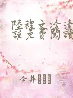 陆程文冷清秋小说免费阅读txt下载